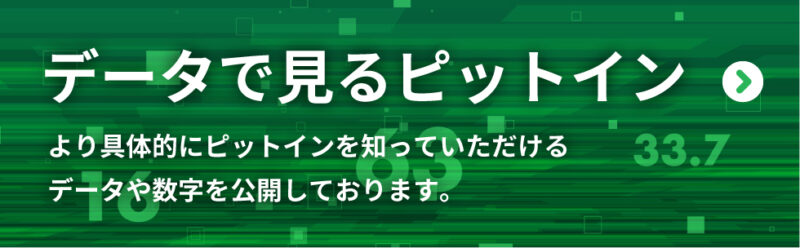 データで見るピットイン より具体的にピットインを知っていただけるデータや数字を公開しております。